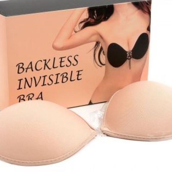 Backless Adhesive Invisible Padded Strapless Size B Nude Bra - Picture 6 of 6